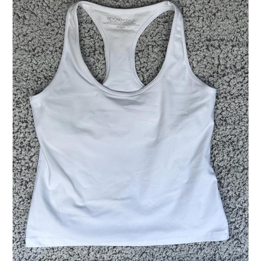 Beyond Yoga White Racerback Tank Top